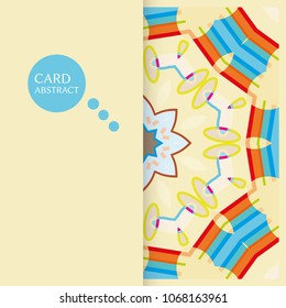 Artistic universal card template. Abstract hand drawn doodle background. Design for poster,card, invitation,cover. Colorful geometric pattern. Tribal ethnic ornament. Vector Modern art, trendy texture