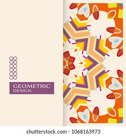 Artistic universal card template. Abstract hand drawn doodle background. Design for poster,card, invitation,cover. Colorful geometric pattern. Tribal ethnic ornament. Vector Modern art, trendy texture