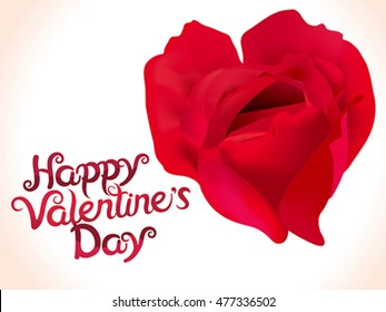 artistic valentine rose heart vector illustration