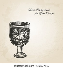 Artistic vector background. Food and drinks series