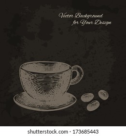 Artistic vector background. Food and drinks series