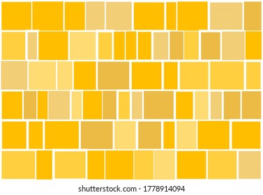 Artistic vector background from shades of yellow random mosaic pattern with random white borders, useful for art, backgrounds, wallpapers and wrapping papers, etc