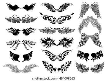 Artistic vector  black and white tattoo vector set 