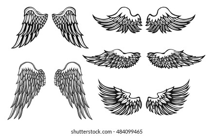 Hand Drawn Wings Stock Vector (Royalty Free) 61327432