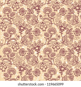 Artistic vector  flower background. seamless pattern
