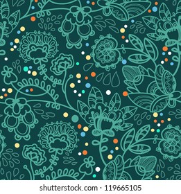 Artistic vector  flower background. seamless pattern