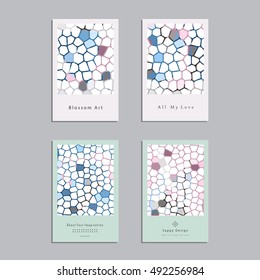 Artistic vector greeting cards design set. Colorful frame pattern texture, abstract template background for leaflet cover presentation, poster, invitation, placard, brochure, flyer, report, stationary