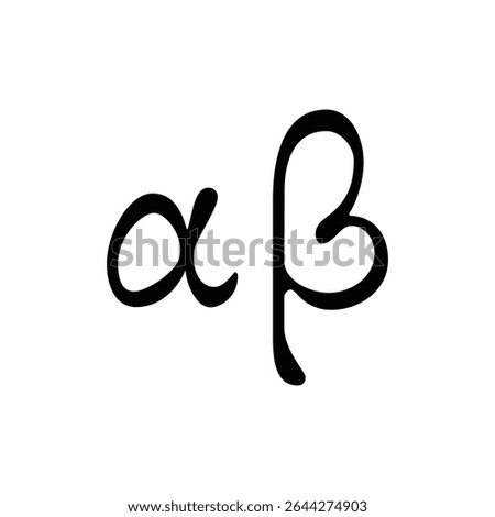 Artistic vector icons of alpha beta