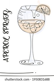 Ilustración vectorial artística de vidrio perol spritz