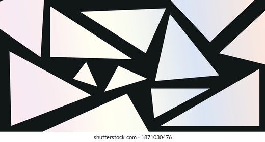 Artistic vector illustration - geometric abstraction in the form of triangles on a black background. It can be used as a banner. Modern style wall decor.