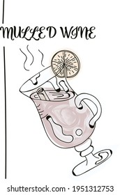 An artistic vector illustration of a mulled wine glass