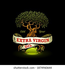 Artistic vector illustration of an olive tree