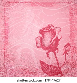 Artistic vector ink style flower background for Your design