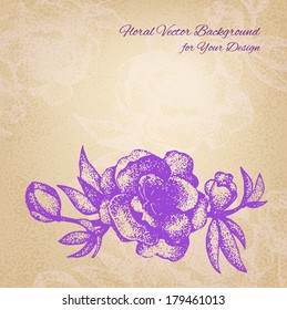 Artistic vector ink style flower background for Your design