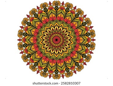 An artistic vector Mandala design with geometric and floral elements, ideal for vector Mandala designs, printable poster designs, and vector Mandala art for commercial use.