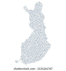 Mapa vectorial artístico de Finlandia con esbozo de líneas curvas