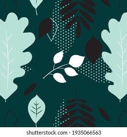 Artistic vector pattern with abstract leaves. Modern design for paper, cover, fabric, interior decor and other users.