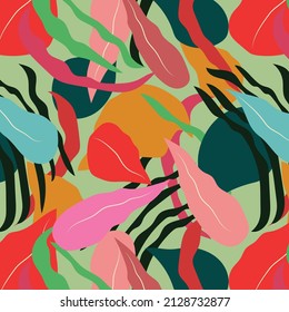 Artistic vector pattern with abstract leaves. Modern design for paper, cover, fabric, interior decor and other users.