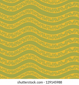 Artistic vector seamless pattern set with waves and spiral elements