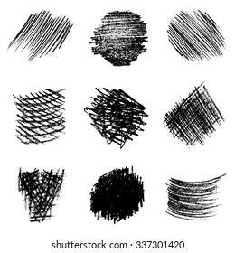 Artistic vector set of pencil hatching. Hand drawn collection.