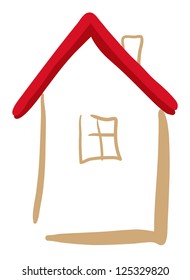 Artistic vector sketch of cottage