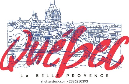 Artistic vector sketch of Quebec City, Canada.