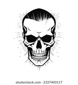 Artistic vector of a skull illustration. Suitable for tattoo, design assets, and logo.