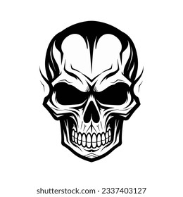 Artistic vector of a skull illustration. Suitable for tattoo, design assets, and logo.