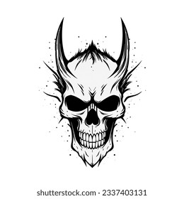 Artistic vector of a skull illustration. Suitable for tattoo, design assets, and logo.