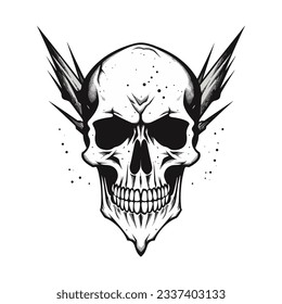 Artistic vector of a skull illustration. Suitable for tattoo, design assets, and logo.