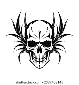 Artistic vector of a skull illustration. Suitable for tattoo, design assets, and logo.