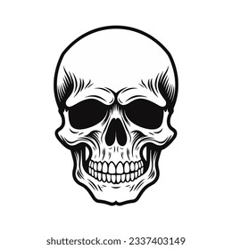 Artistic vector of a skull illustration. Suitable for tattoo, design assets, and logo.
