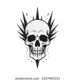 Artistic vector of a skull illustration. Suitable for tattoo, design assets, and logo.