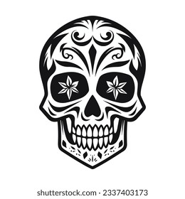 Artistic vector of a skull illustration. Suitable for tattoo, design assets, and logo.