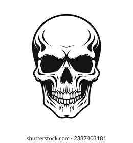 Artistic vector of a skull illustration. Suitable for tattoo, design assets, and logo.