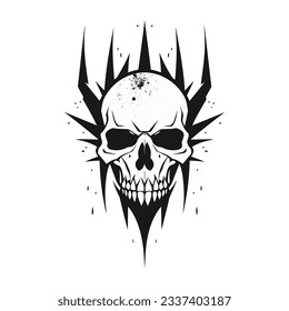 Artistic vector of a skull illustration. Suitable for tattoo, design assets, and logo.