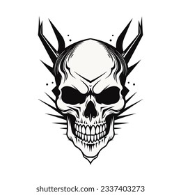 Artistic vector of a skull illustration. Suitable for tattoo, design assets, and logo.