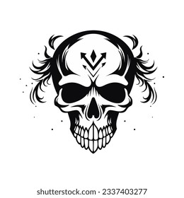 Artistic vector of a skull illustration. Suitable for tattoo, design assets, and logo.