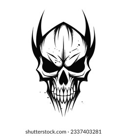 Artistic vector of a skull illustration. Suitable for tattoo, design assets, and logo.