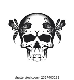 Artistic vector of a skull illustration. Suitable for tattoo, design assets, and logo.