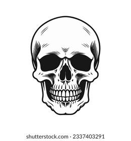 Artistic vector of a skull illustration. Suitable for tattoo, design assets, and logo.