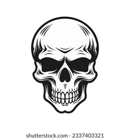 Artistic vector of a skull illustration. Suitable for tattoo, design assets, and logo.