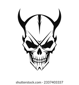 Artistic vector of a skull illustration. Suitable for tattoo, design assets, and logo.
