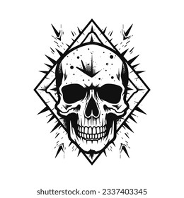 Artistic vector of a skull illustration. Suitable for tattoo, design assets, and logo.