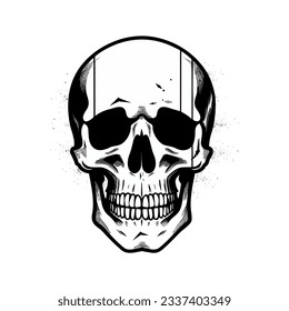 Artistic vector of a skull illustration. Suitable for tattoo, design assets, and logo.