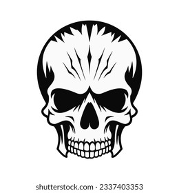Artistic vector of a skull illustration. Suitable for tattoo, design assets, and logo.