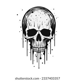 Artistic vector of a skull illustration. Suitable for tattoo, design assets, and logo.
