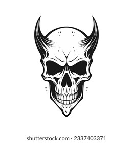 Artistic vector of a skull illustration. Suitable for tattoo, design assets, and logo.