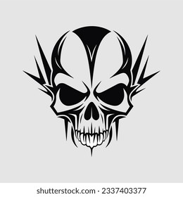 Artistic vector of a skull illustration. Suitable for tattoo, design assets, and logo.