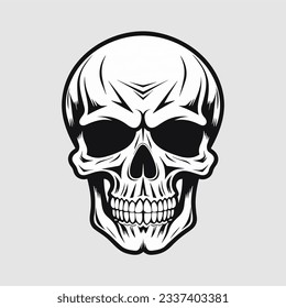 Artistic vector of a skull illustration. Suitable for tattoo, design assets, and logo.